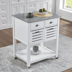 Mobile Rolling Kitchen Island Trolley Serving Cart with Underneath Drawer & Slide-Out Wire Storage Basket Mobile Rolling Kitchen Island Trolley Serving Cart with Underneath Drawer & Slide-Out Wire Storage Basket